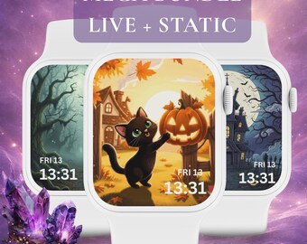 Halloween Apple Watch Wallpaper Bundle | Spooky Ghosts, Pumpkins, Cats