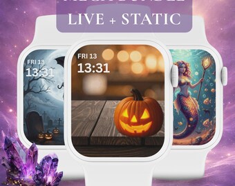 Halloween Apple Watch Wallpaper Bundle | Spooky Ghost, Pumpkin (Digital Download)