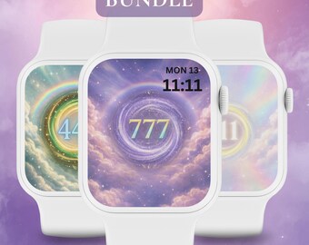 Apple Watch Wallpaper | Aura Angel Numbers Celestial Background (Digital Download)