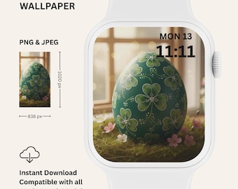 Lucky Clover Easter Egg Apple Watch Wallpaper | Cozy Spiritual Spring (Digital Download)