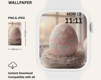 Pastel Heart Apple Watch Wallpaper | Soft Feminine Spring Watch Face | Self Love Digital Download