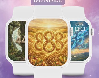 Set of Angel Number Apple Watch Face | Manifestation Wallpaper | Digital Download