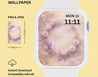 Spring Floral Apple Watch Wallpaper | Soft Pink Cottagecore Watch Face (Digital Download)