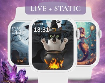 Halloween Apple Watch Wallpaper Bundle | Spooky Pumpkin, Ghost, Cat (Digital Download)
