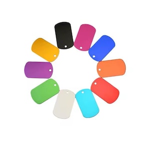 Engraving Multicolour Blank Dog Tags & Chains – DIY Craft, Pet ID, Tags