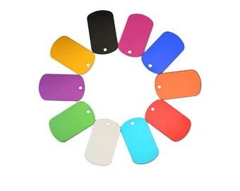 Engraving Multicolour Blank Dog Tags & Chains – DIY Craft, Pet ID, Tags