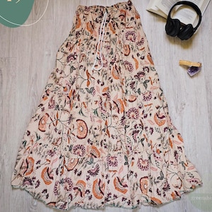 Romantic Boho skirt, cottage core fashion, festival skirt, feminine elegance, pleated skirt, peasant skirt, pleated skirt, countryside, summer skirt