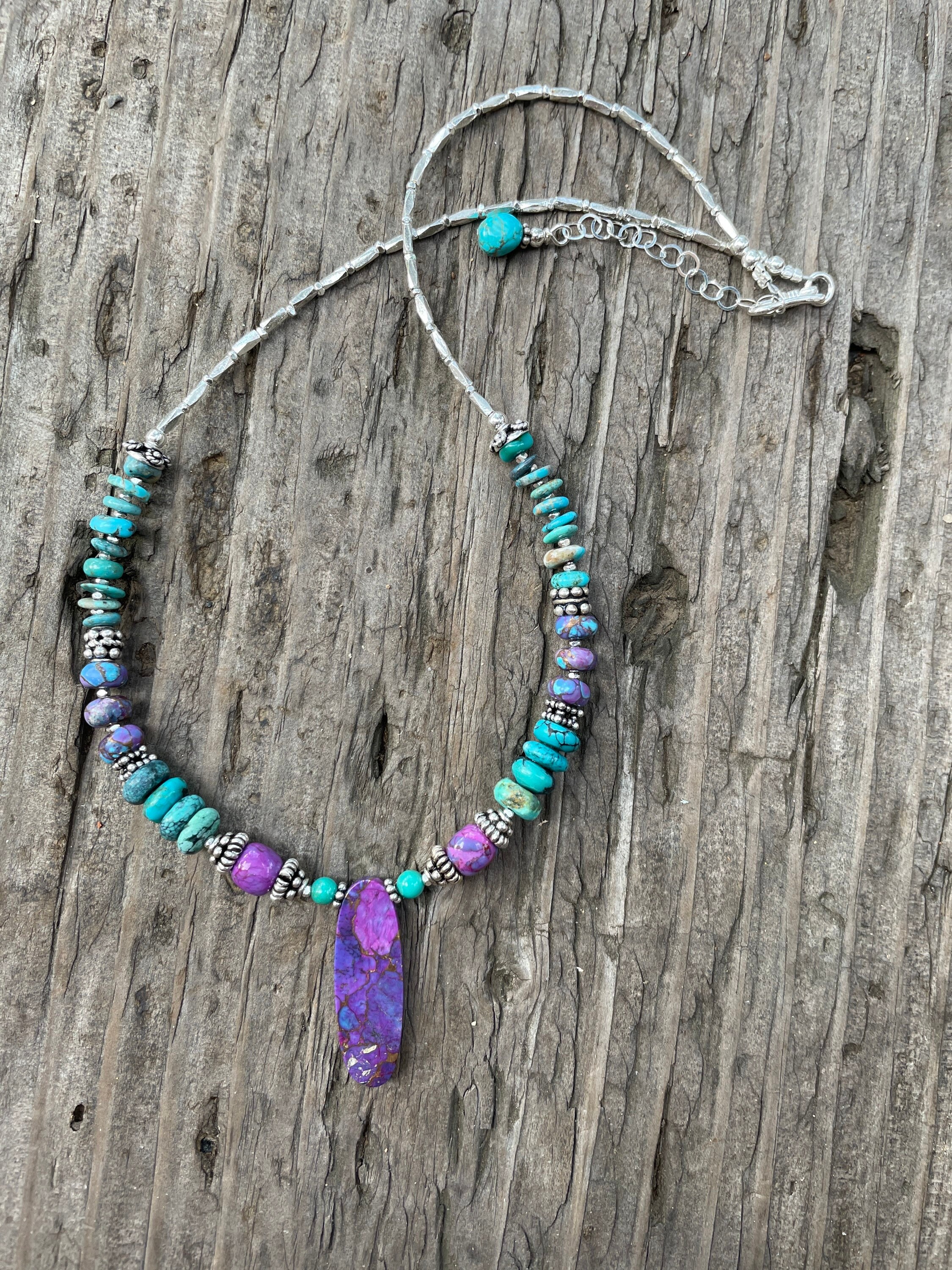 turquesa Mojave Turquesa Azul Collar - Etsy España