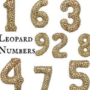 Palloncini in lamina con numeri e stampa leopardata da 30 pollici, per eventi, compleanni e anniversari