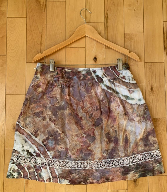 Ice Dyed Cotton Eyelet Skirt - Size Small
