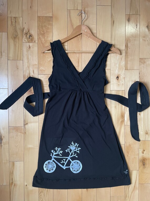 Upcycled Black Dress Bicycle Print Size medium Etsy