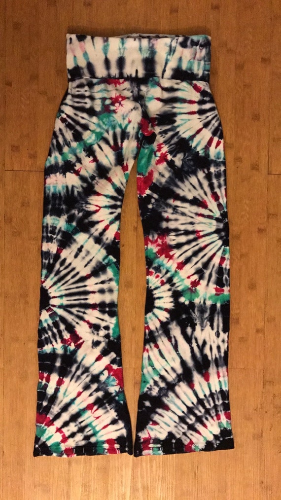 Various Sizes - Tie Dye Yoga Pants! - Navy, Parakeet and Fuchsia Sunburst