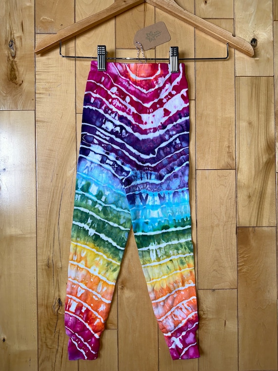 Ice Dyed Youth Leggings - 4T - Rainbow Sunburst