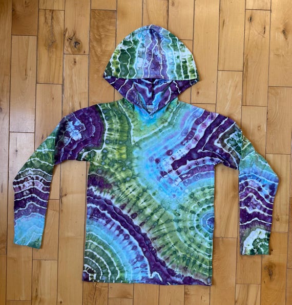 Tiny Ice Dye Hoodie - Youth Large (14-16) Ocean Floor Geodes