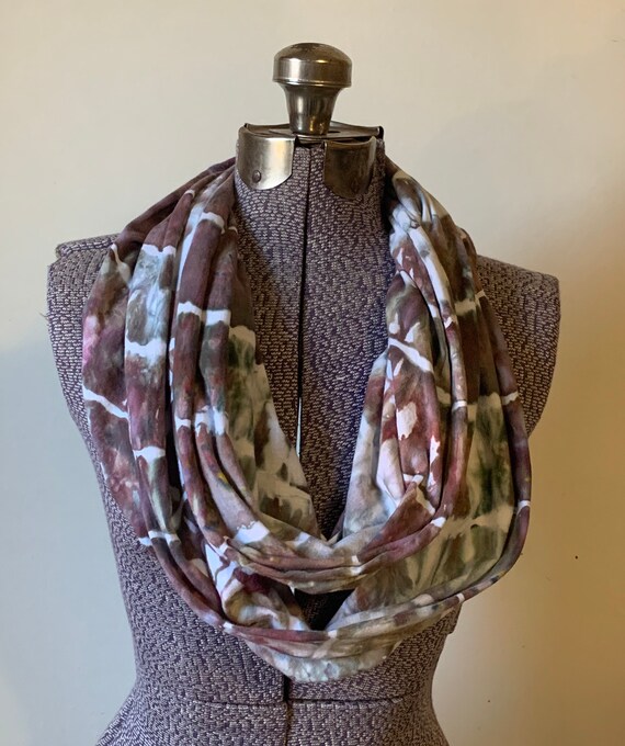 Ice Dyed Infinity Scarf -- Cloudy Day Geodes