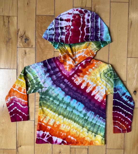 Tiny Ice Dye Hoodie - Youth XS (2-4) Rainbow Geodes