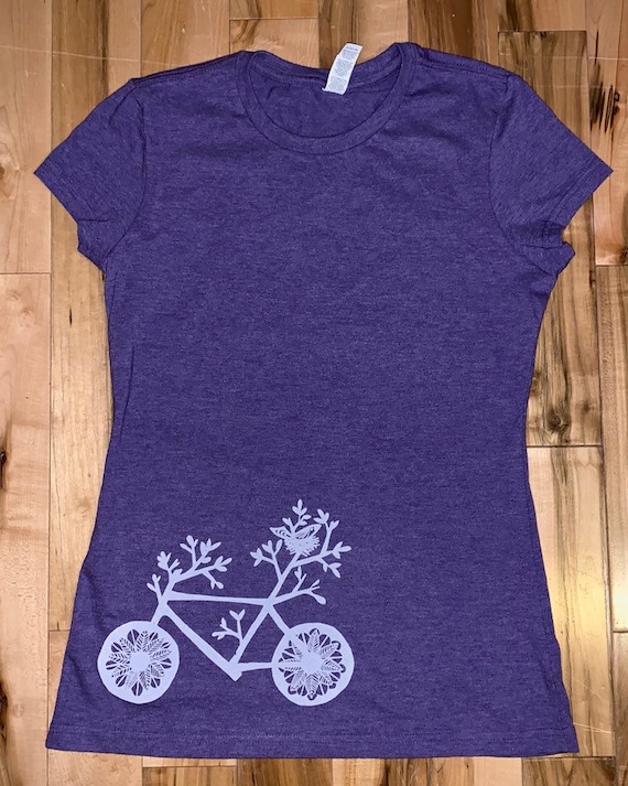 Various Sizes - Brand New Heather Purple Tee Bicycle Print