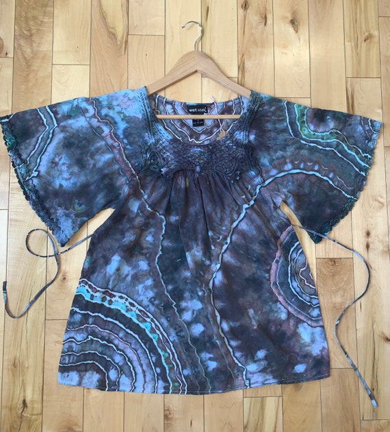 Lightweight Cotton Top - Size Small Ice Dyed