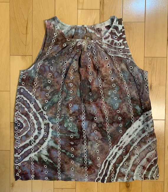 Size Small Ice Dyed Sleeveless Top - Cloudy Day Geodes