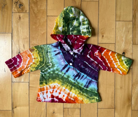 Tiny Ice Dye Hoodie - 18mo Rainbow Geodes