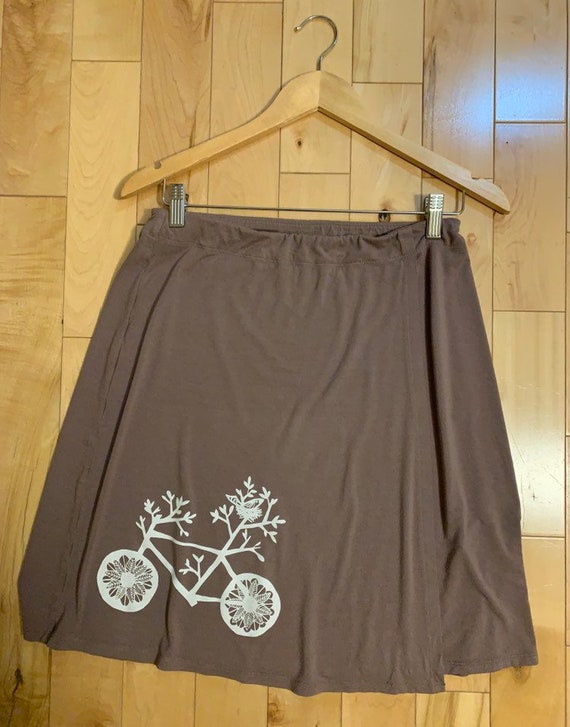 Upcycled Knee-Length Skirt in Coffee Size Small