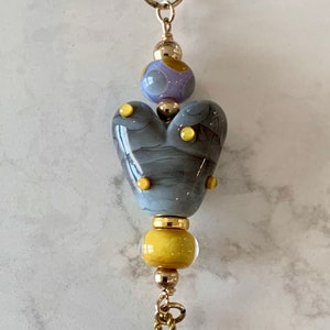 Lampwork glass heart necklace