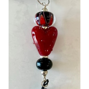 Lampwork glass heart necklace