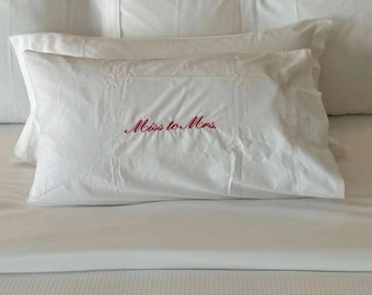 Personalised Pillowcase | Custom Name Embroidered Pillow | Wedding & Housewarming Gift