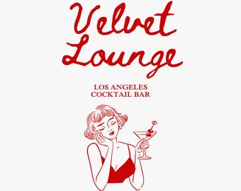 Diseño de logotipo prediseñado, logotipo de cóctel PNG, logotipo vintage, ilustración de cóctel Martini, Martini de verano retro, clipart de bebida caprichosa, camiseta