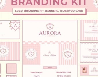 Plantilla de kit de marca de Canva, logotipo prediseñado de Canva, logotipo retro vintage, logotipo editable, tarjeta de presentación, pequeña empresa, kit de marca de Instagram