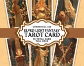 Printable Tarot Cards Elves Theme, 78 Cards Tarot Deck pdf, Digital Download Complete Art Nouveau Tarot Deck, Commercial Use, Canva Template