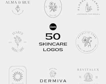50 Premade Skincare Logos | Customizable Skincare Branding Logo | Minimal Logo | Natural Skincare | Skincare Website Logo | Business Logo