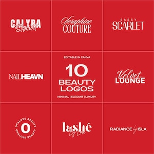 10 vorgefertigte Beauty Logos, DIY Beauty Logos, Hautpflege Logo, Luxus Hair Salon, Kosmetikerin Logo, Small Business Logo, Vorgefertigtes Logo Canva