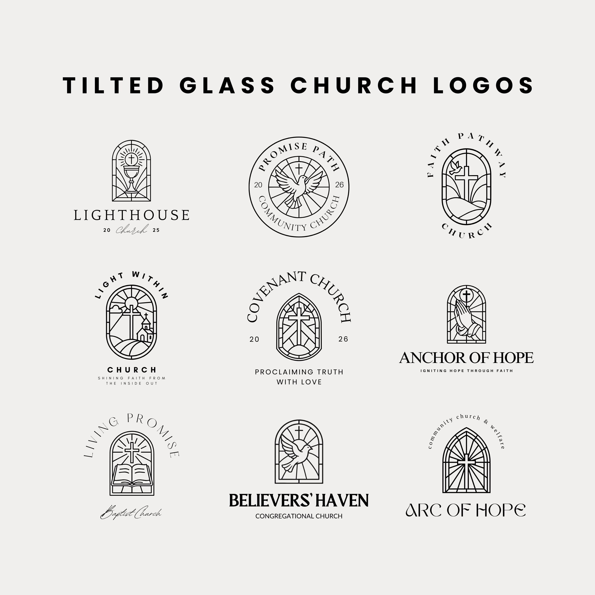 50 Premade Church Logos | Customizable Church Logo Canva Template ...