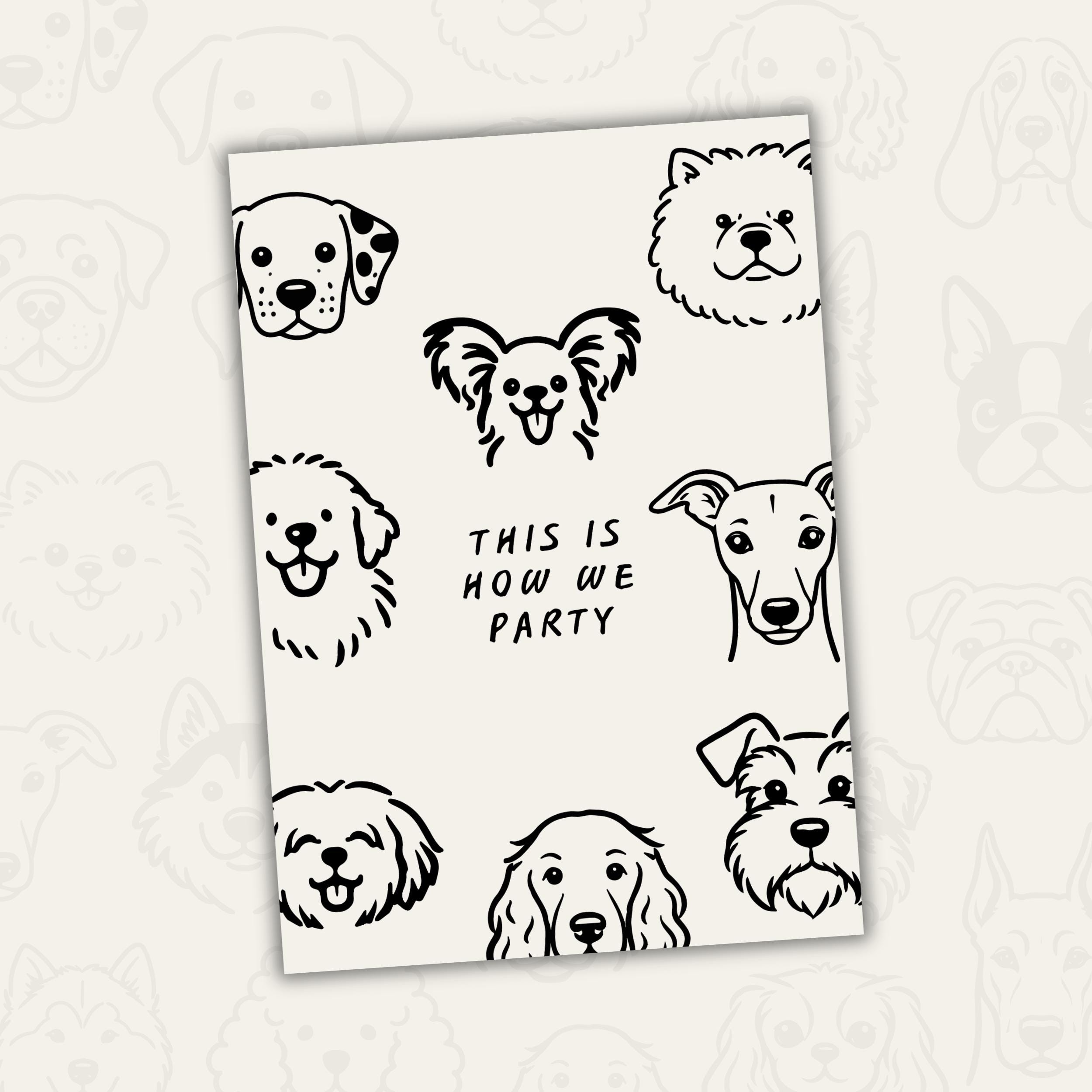 50 Hand Drawn Dog Faces Clipart | Dogs Lineart Doodle Icons SVG , PNG ...
