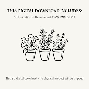 50 Garden Clipart Bundle | Gardening Illustration SVG , PNG & EPS | Garden Line Art | Floral Gardening Doodle Graphics image 10