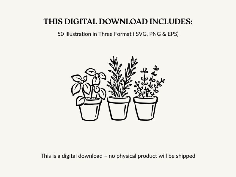 50 Garden Clipart Bundle | Gardening Illustration SVG , PNG & EPS | Garden Line Art | Floral Gardening Doodle Graphics image 10