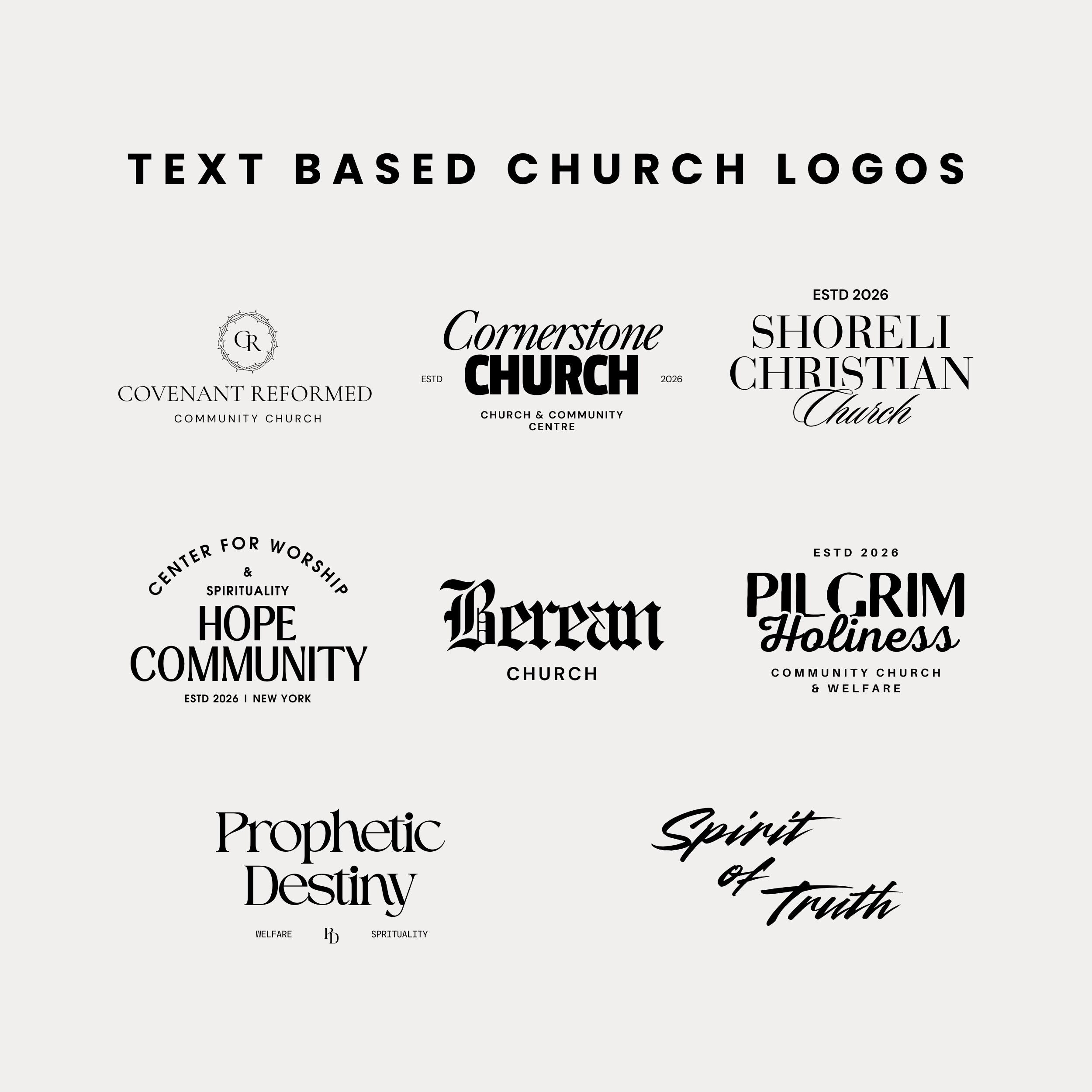 50 Premade Church Logos | Customizable Church Logo Canva Template ...