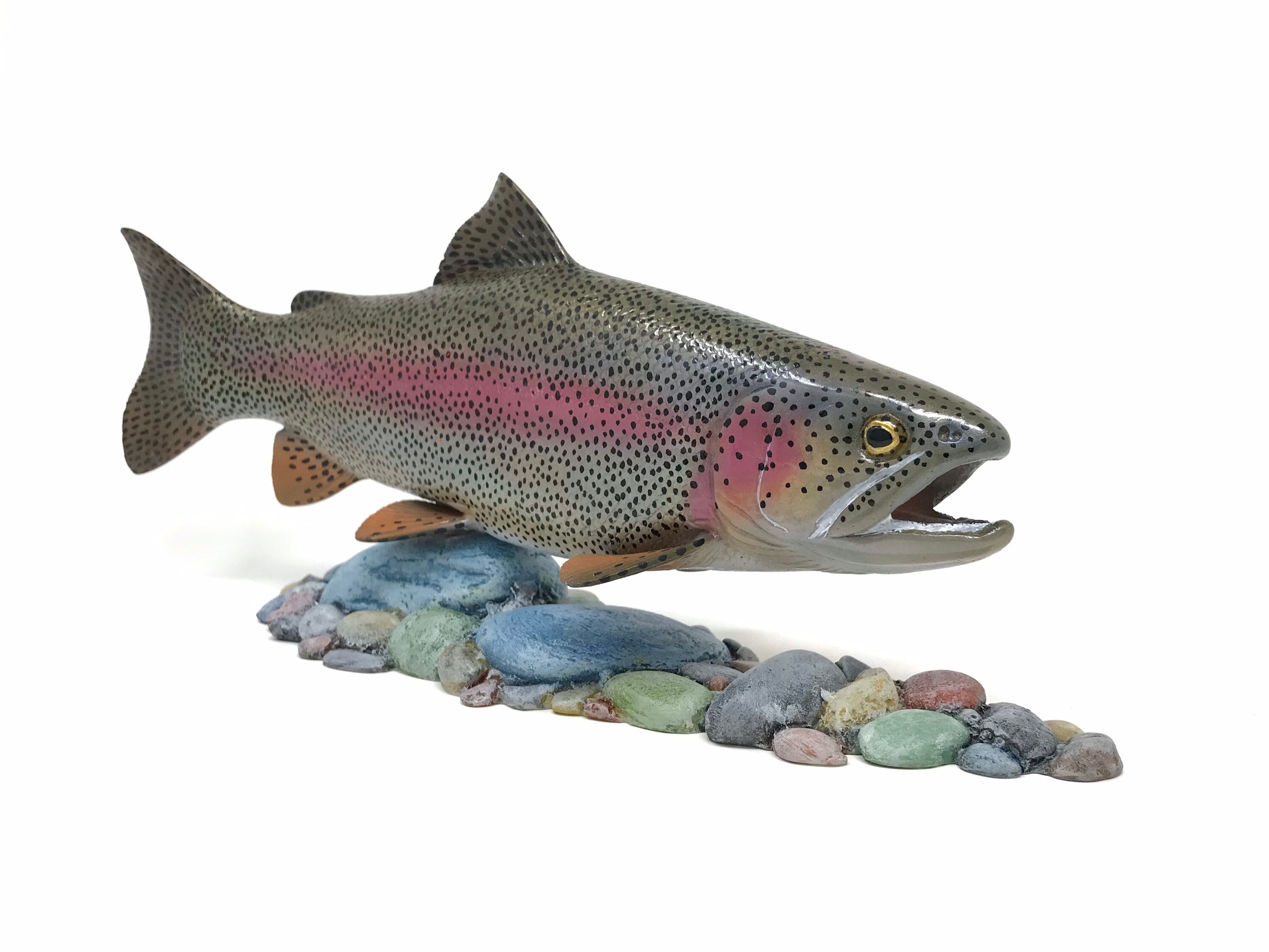 Rainbow Trout sculpture carved fish casting Flyfishing Etsy