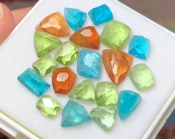 Apatite Garnet and Peridot rose cuts 26 carats