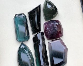 Tourmaline Rose cuts 46 carats Natural Gemstones (12.3-29.2mm sizes)