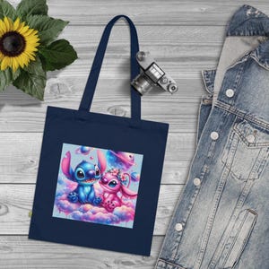 Verspielte Tragetasche aus Bio-Baumwolle, umweltfreundliche Wiederverwendbare Tasche, süße Cartoon-Kunst, Geschenk für Kinder, Strandtasche, Einkaufstasche