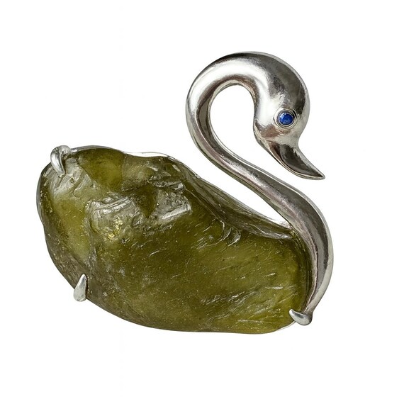 Charme (Pendentif) Vintage En Argent Sterling 925 - Grand Cygne - 6,3g / 2,5cm - Occasion En Bon État