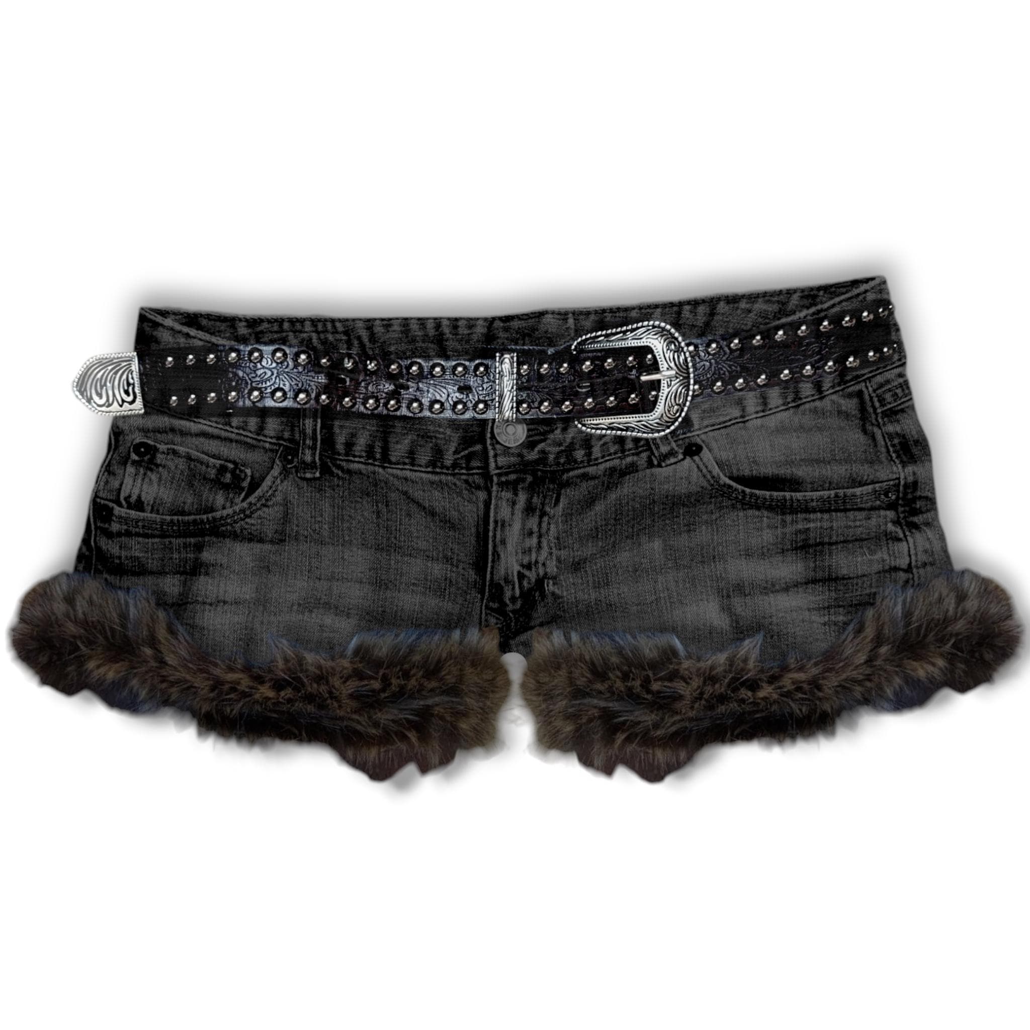 Denim Shorts With Fur Trim - Etsy display picture 1