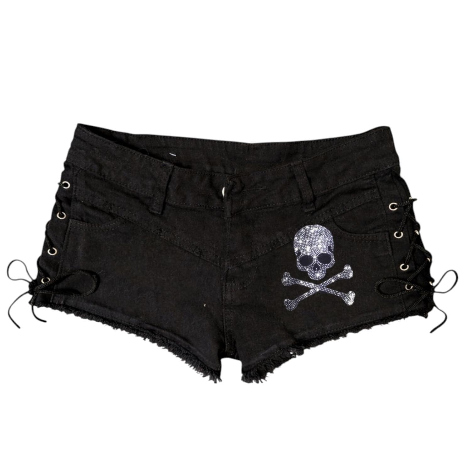 Reworked Y2K Alternative Goth Skull Mini Shorts - Etsy