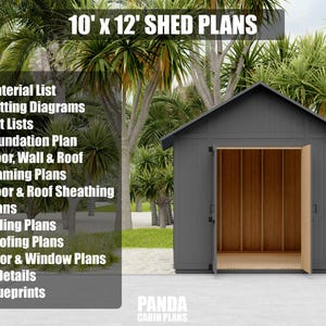 10x12 Garden Shed Plans - DIY Backyard Shed - Building Guide- Blueprint