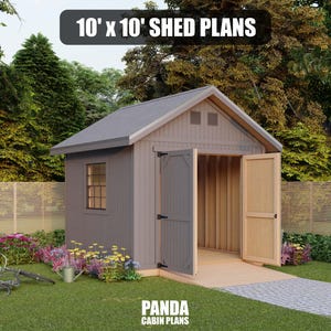 10x10 Shed Plans - DIY Building Guide - Blueprints PDF with Material List