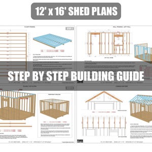 12x16 Shed Plans - DIY Building Guide - Blueprints PDF with Material List image 5