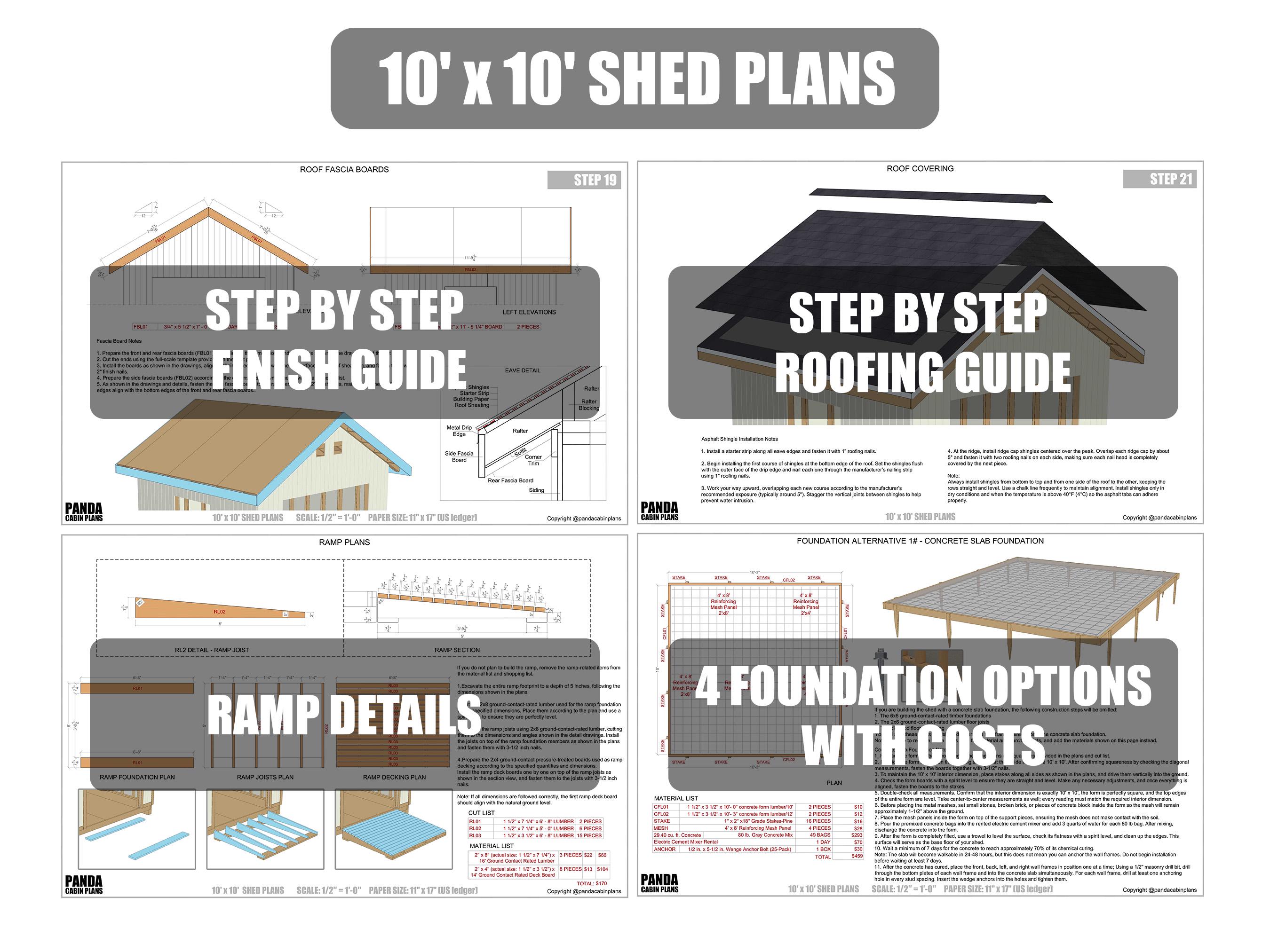 10x10 Shed Plans - DIY Building Guide - Blueprints PDF With Material ...