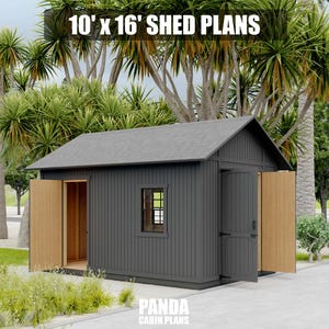 10x16 Garden Shed Plans - DIY Backyard Shed - Building Guide- Blueprint